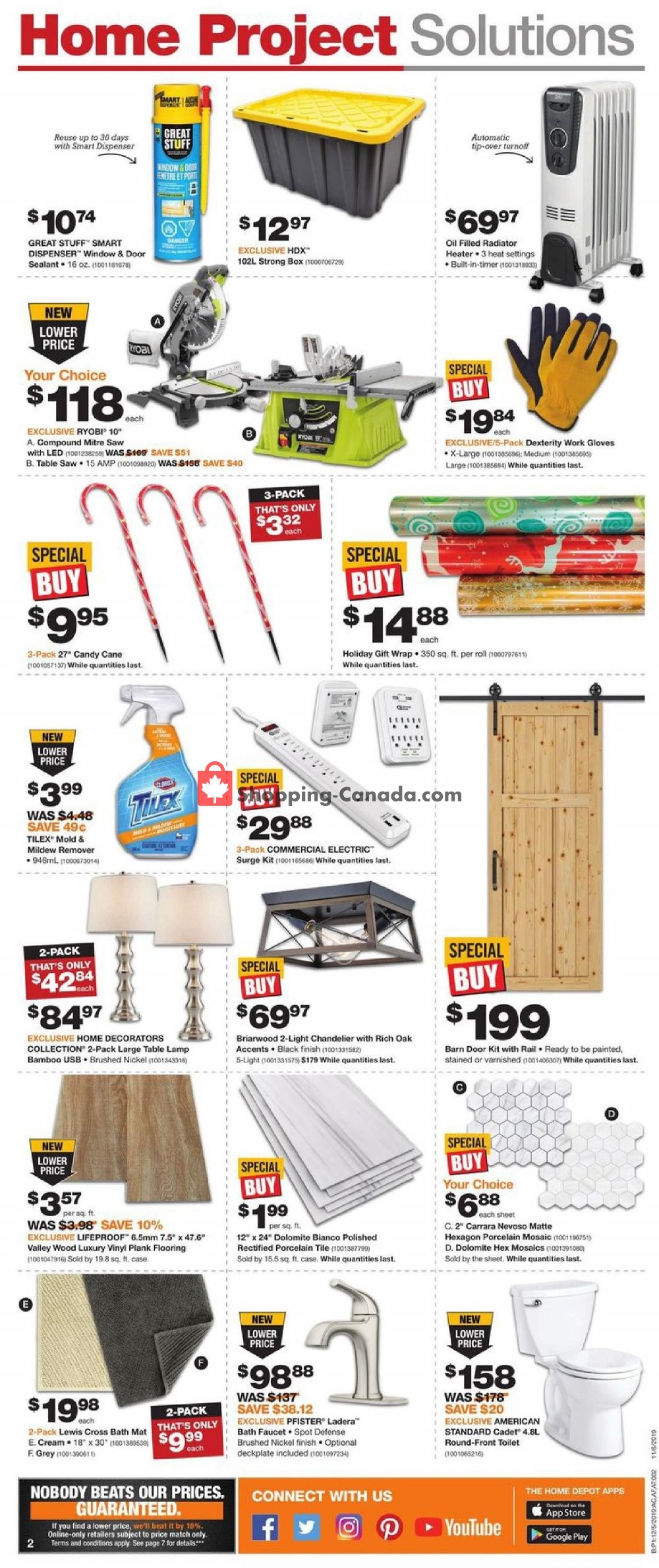 Home Depot flyer from Thursday December 5, 2019 to Wednesday December 11, 2019 - page 2