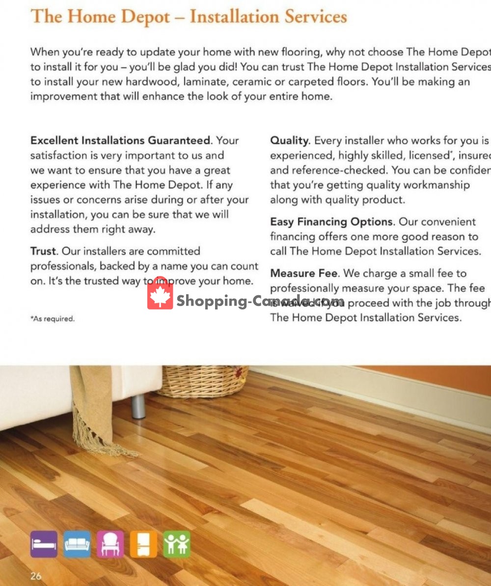 Home Depot Canada, flyer (Flooring Buying Guide) January 1 May 31