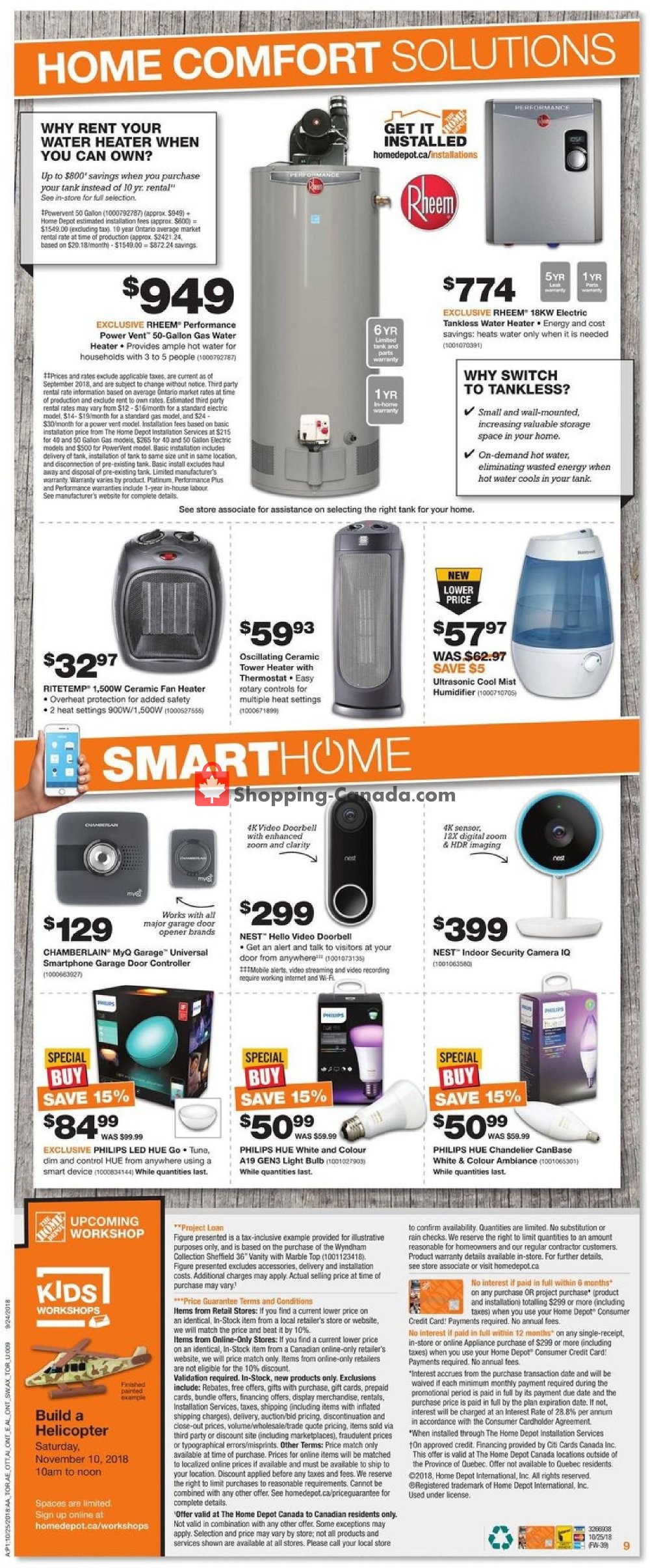 Home Depot flyer from Thursday October 25, 2018 to Wednesday October 31, 2018 - page 16