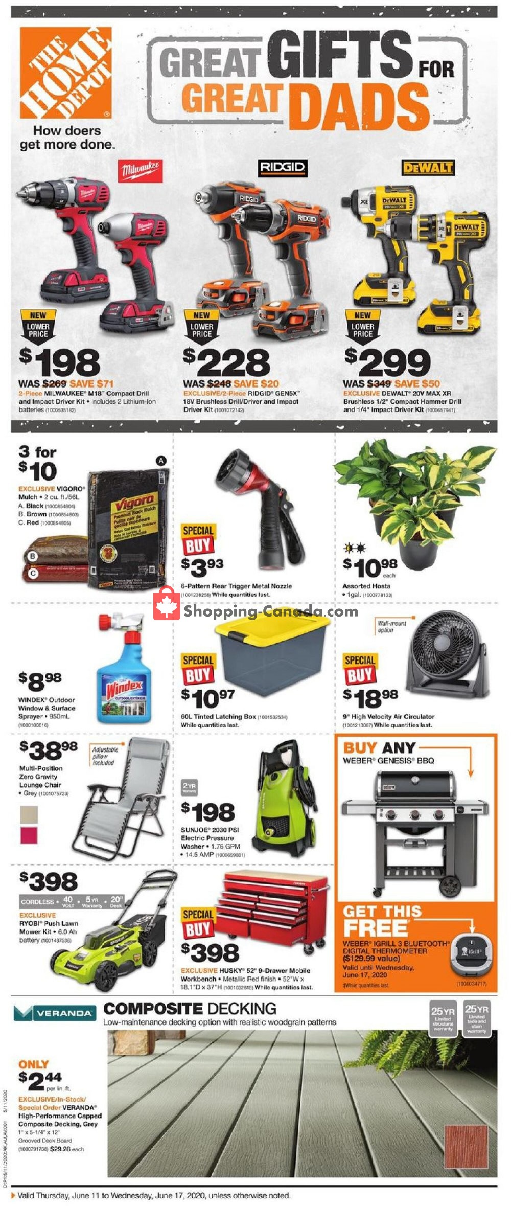 Home Depot Canada, flyer (Great Gifts For Great Dads Atlantic