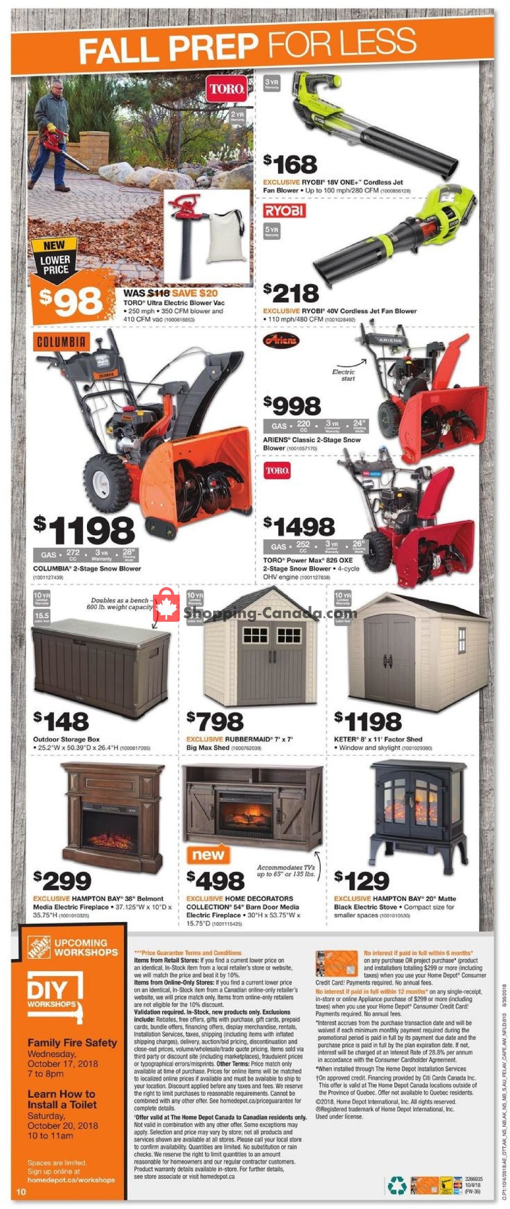Home Depot flyer from Thursday October 4, 2018 to Wednesday October 10, 2018 - page 15