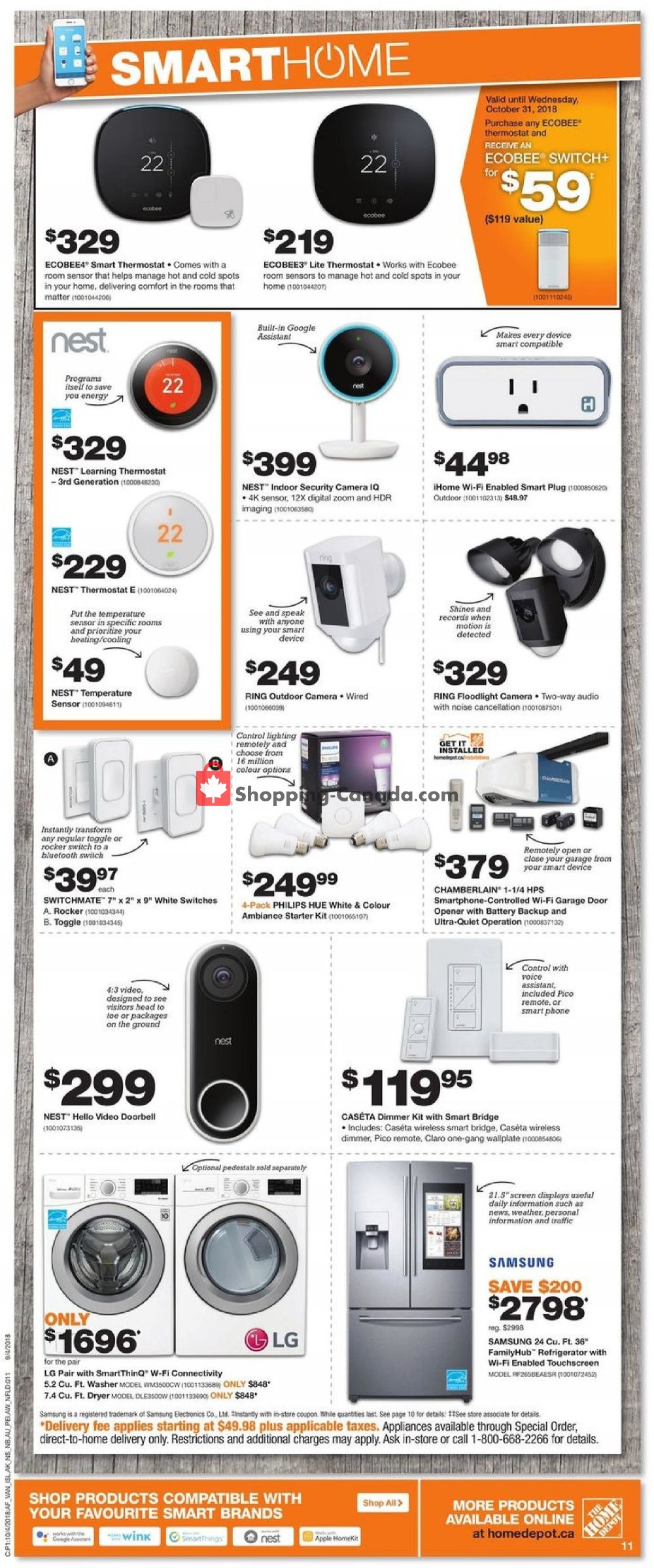 Home Depot flyer from Thursday October 4, 2018 to Wednesday October 10, 2018 - page 16