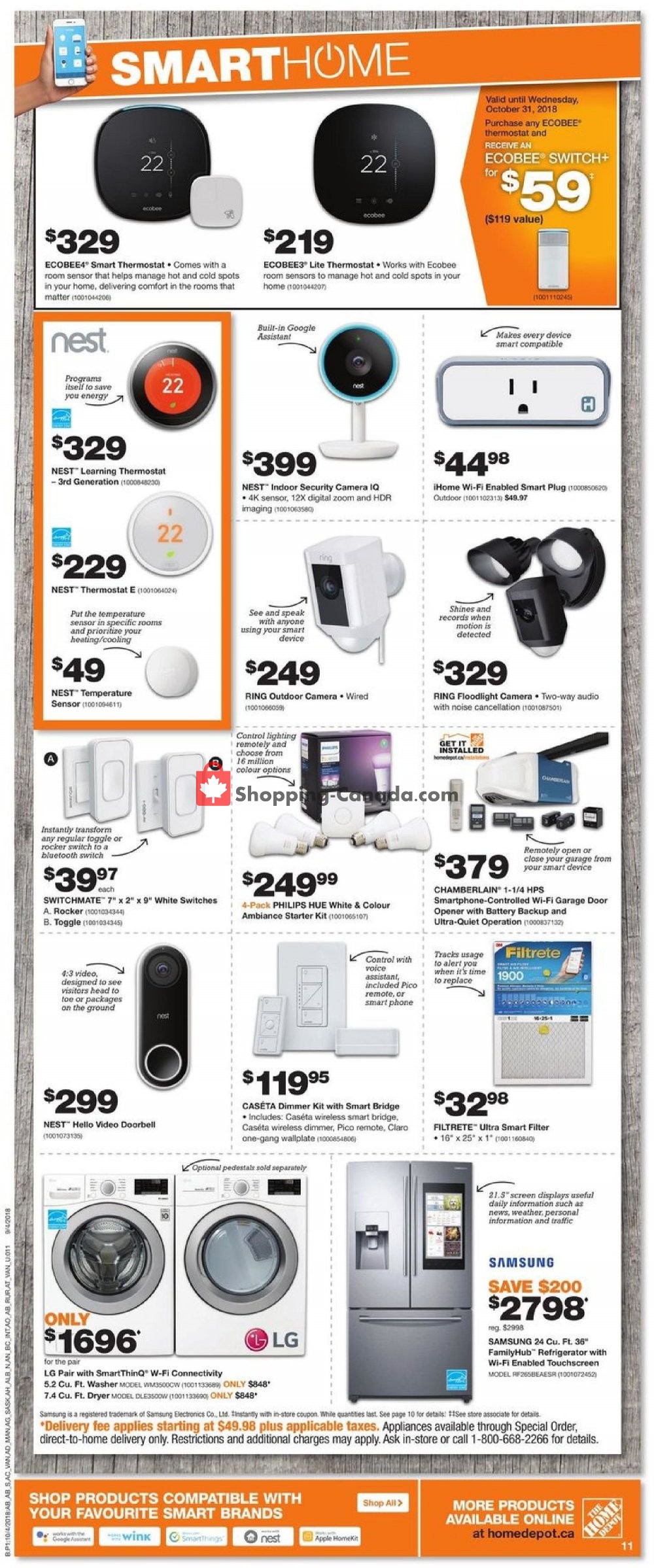 Home Depot flyer from Thursday October 4, 2018 to Wednesday October 10, 2018 - page 16