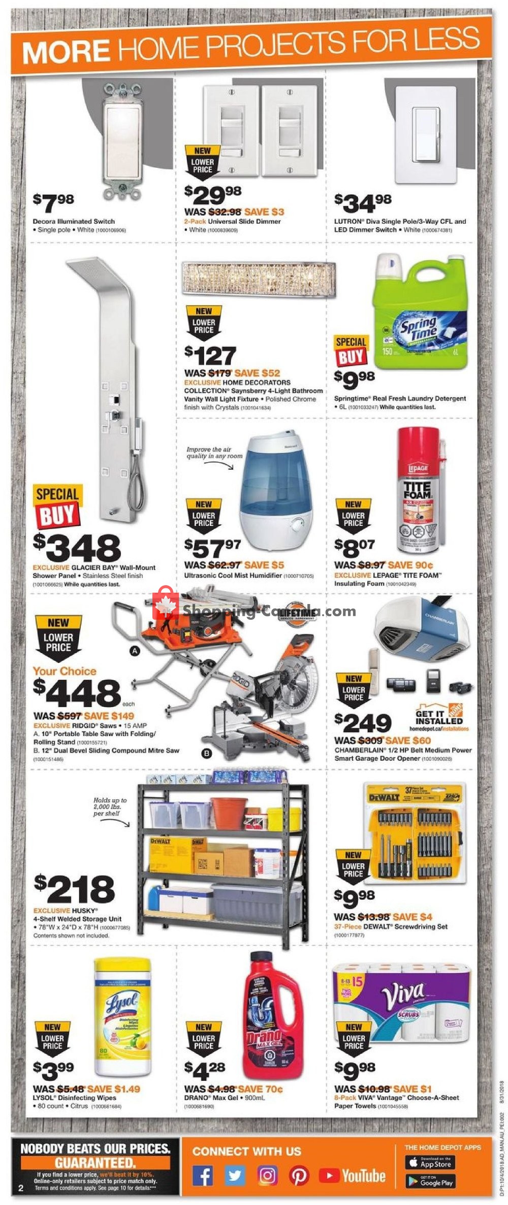 Home Depot flyer from Thursday October 4, 2018 to Wednesday October 10, 2018 - page 2