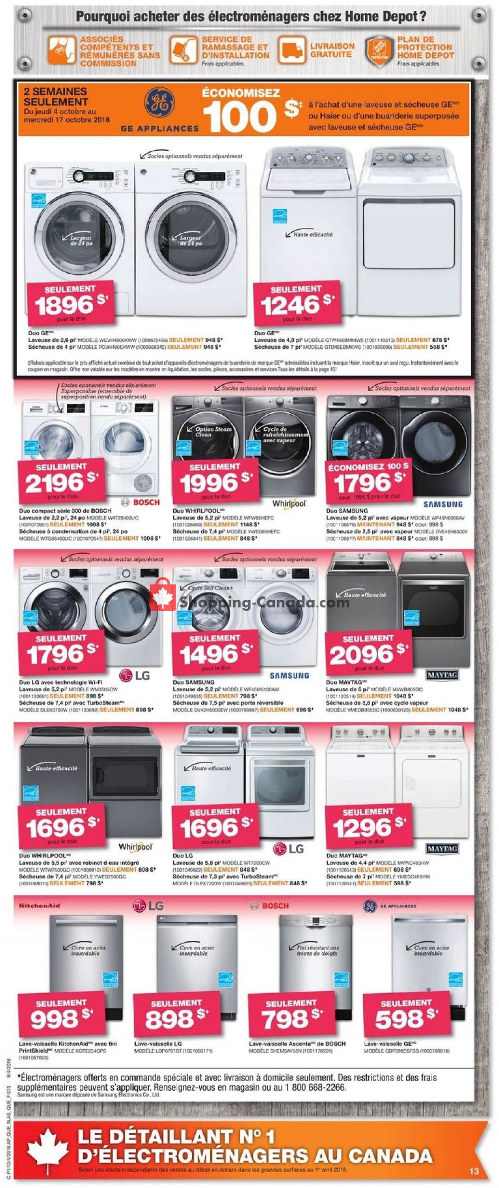 Home Depot flyer from Thursday October 4, 2018 to Wednesday October 10, 2018 - page 11