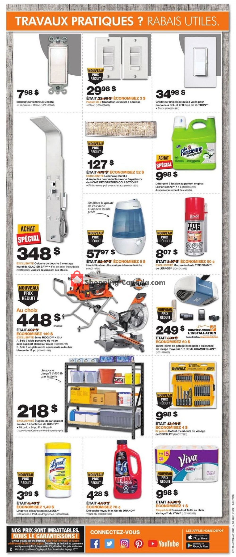 Home Depot flyer from Thursday October 4, 2018 to Wednesday October 10, 2018 - page 2