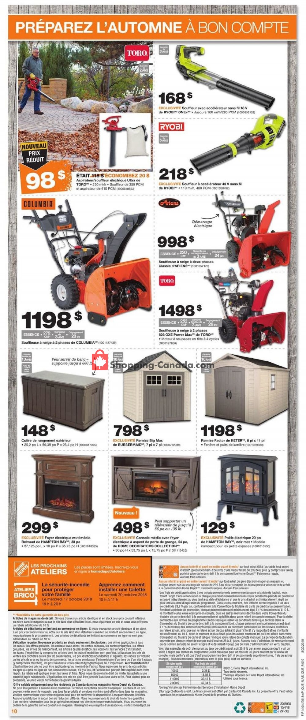 Home Depot flyer from Thursday October 4, 2018 to Wednesday October 10, 2018 - page 8