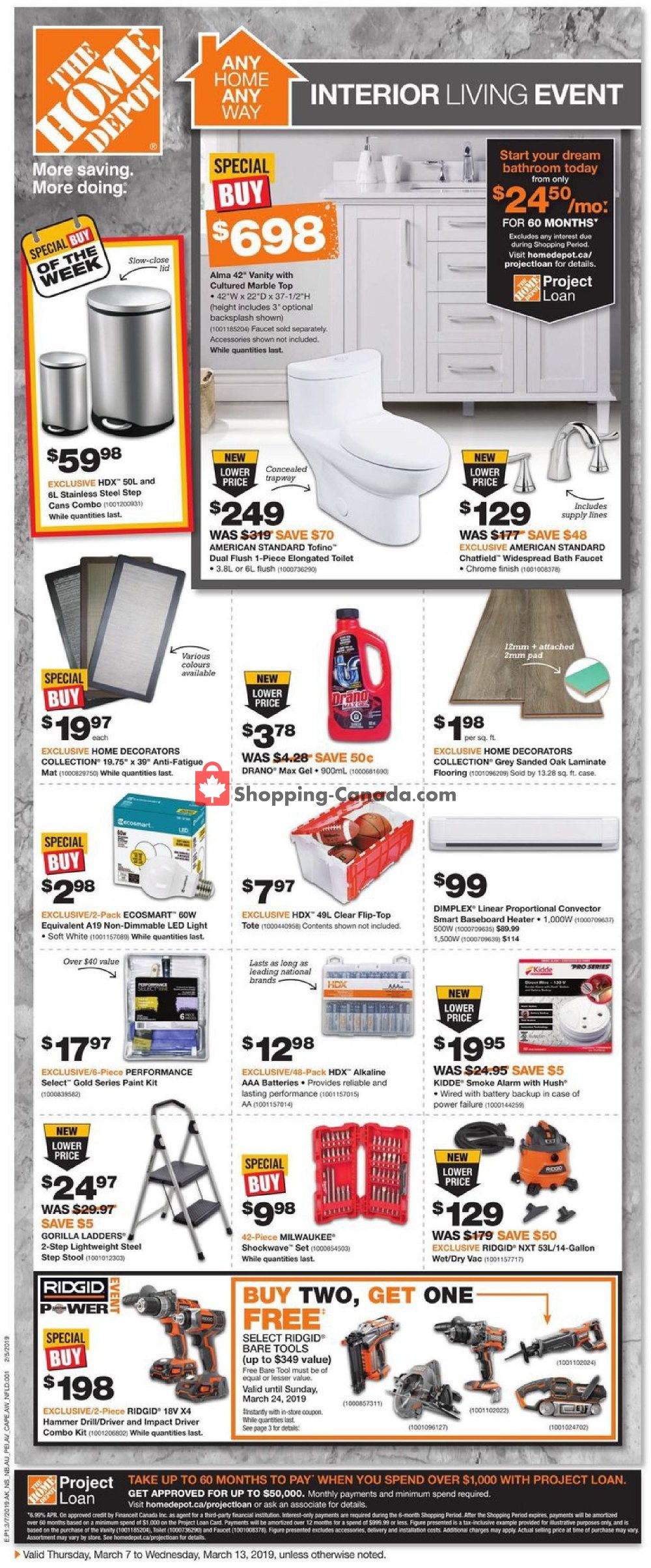 Home Depot flyer from Thursday March 7, 2019 to Wednesday March 13, 2019 - page 1