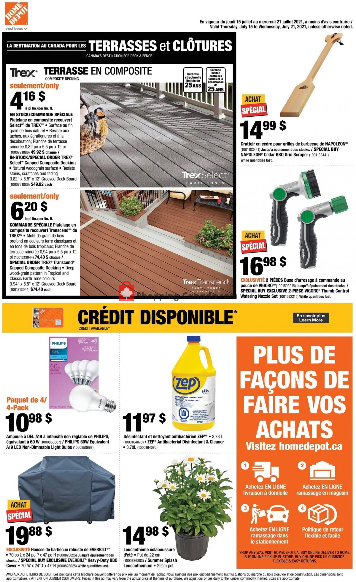 Home Depot flyer from Thursday July 15, 2021 to Wednesday July 21, 2021 - page 1