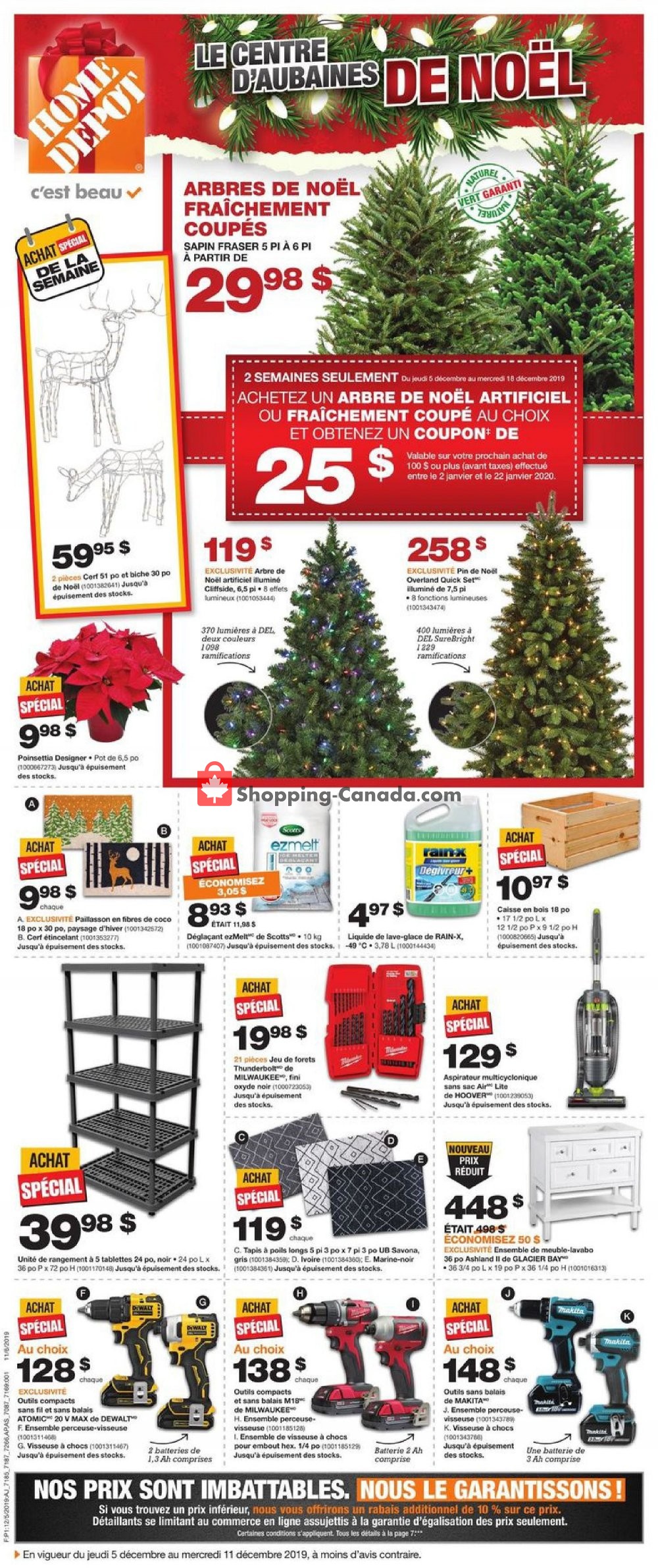 Home Depot flyer from Thursday December 5, 2019 to Wednesday December 11, 2019 - page 1