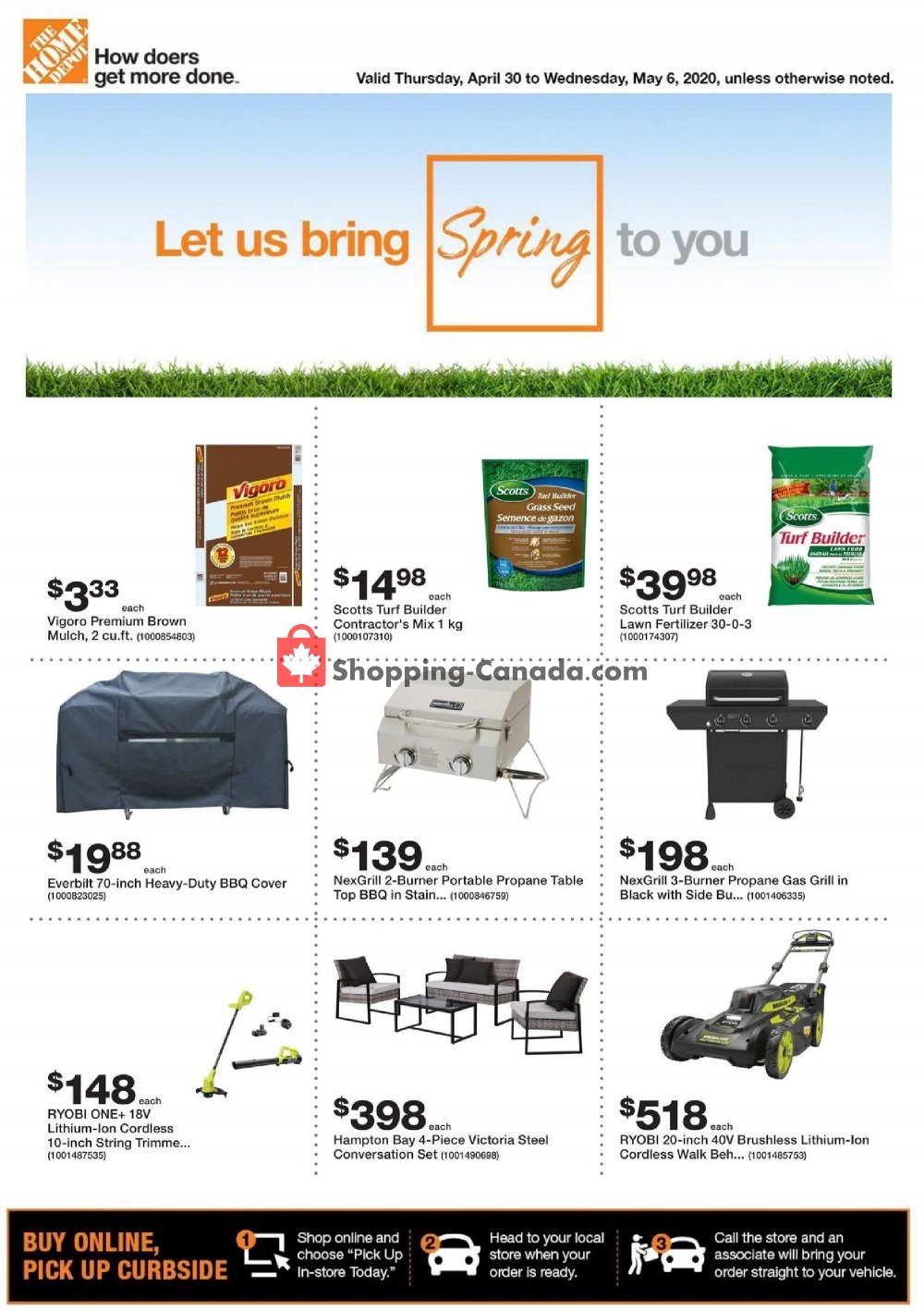 Home Depot Canada, flyer (Let Us Bring Spring To You) April 30 May