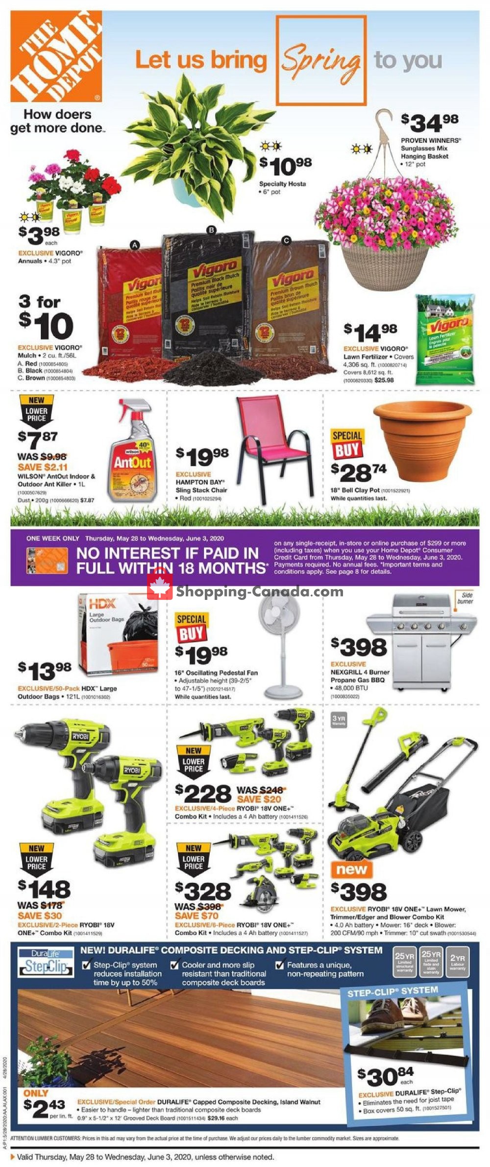Home Depot flyer from Thursday May 28, 2020 to Wednesday June 3, 2020 - page 1