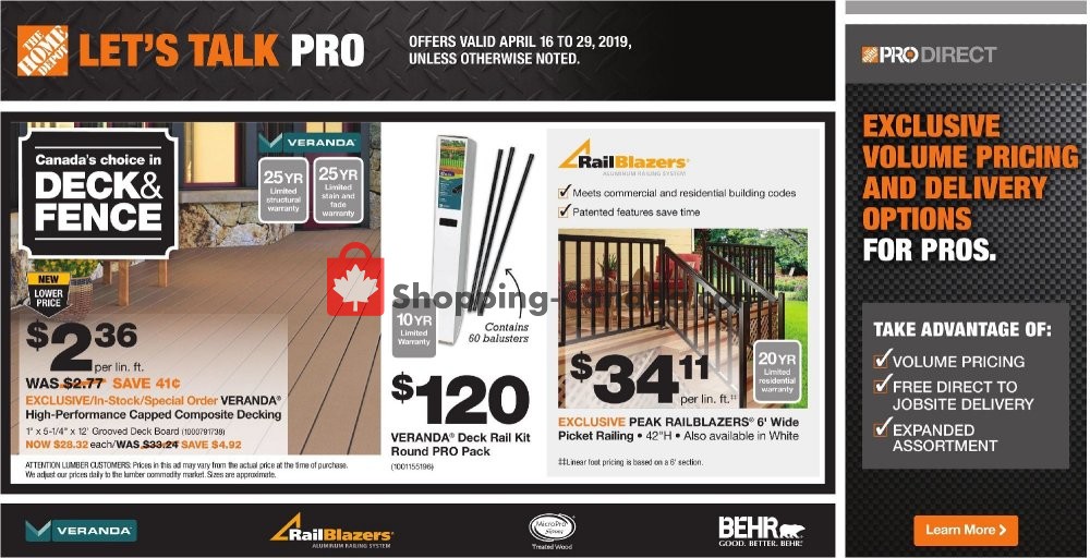 Home Depot flyer from Tuesday April 16, 2019 to Monday April 29, 2019 - page 1