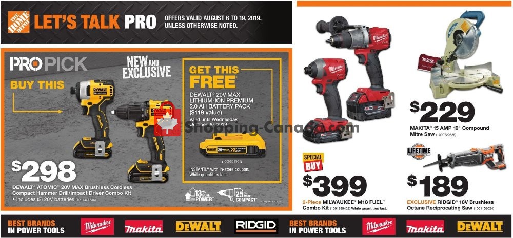Home Depot flyer from Tuesday August 6, 2019 to Monday August 19, 2019 - page 1
