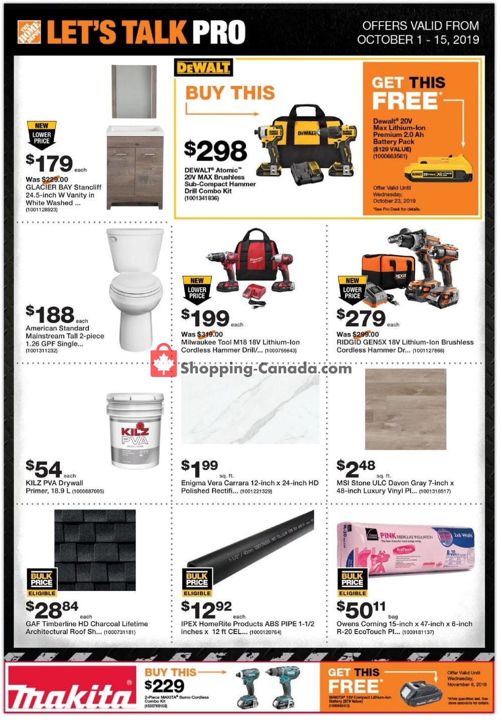 Home Depot flyer from Tuesday October 1, 2019 to Tuesday October 15, 2019 - page 1