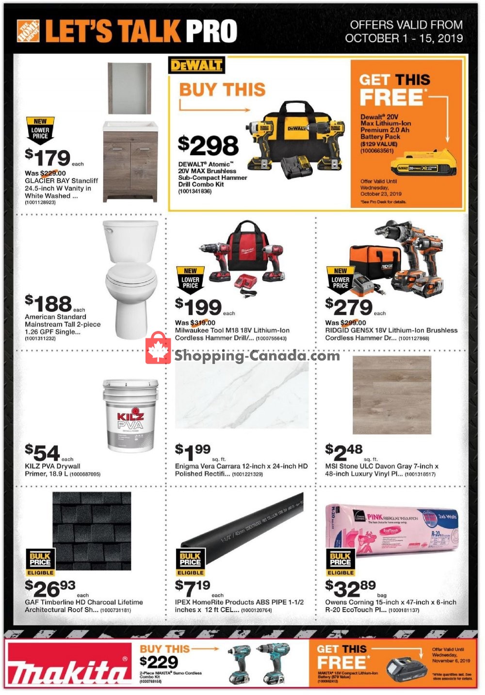 Home Depot flyer from Tuesday October 1, 2019 to Tuesday October 15, 2019 - page 1