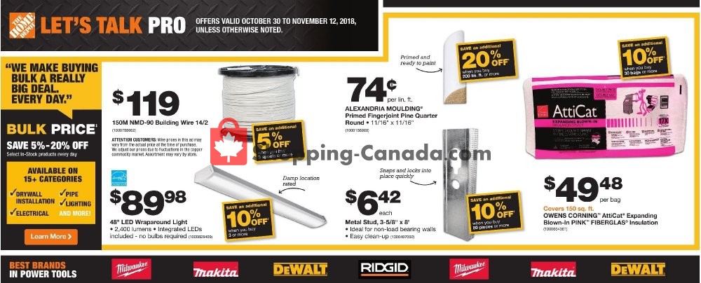 Home Depot flyer from Tuesday October 30, 2018 to Monday November 12, 2018 - page 1