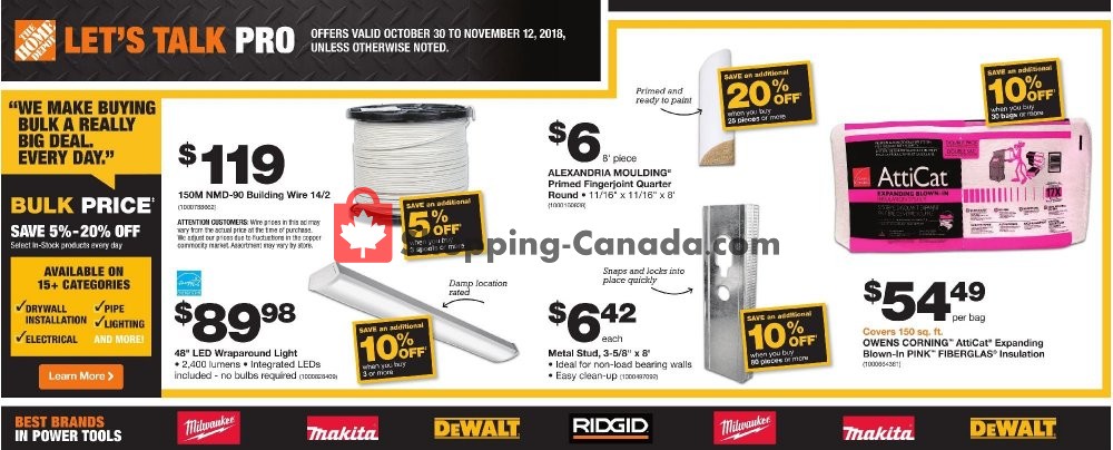 Home Depot flyer from Tuesday October 30, 2018 to Monday November 12, 2018 - page 1