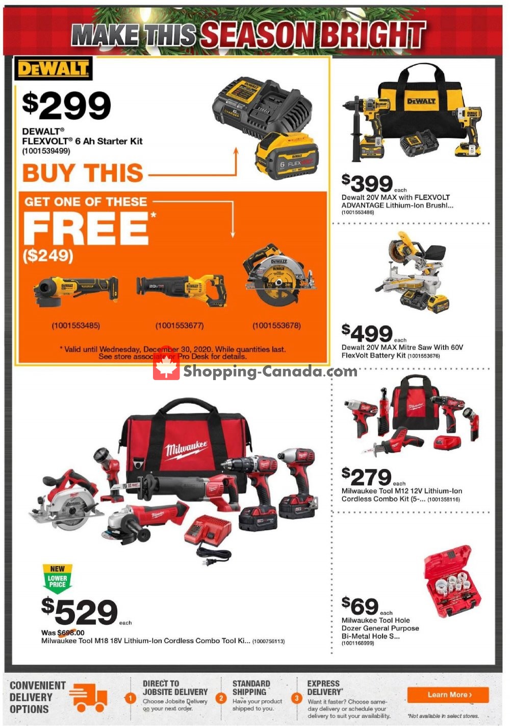 Home Depot Canada, flyer (Make This Season Bright West) December 17 December 27, 2020