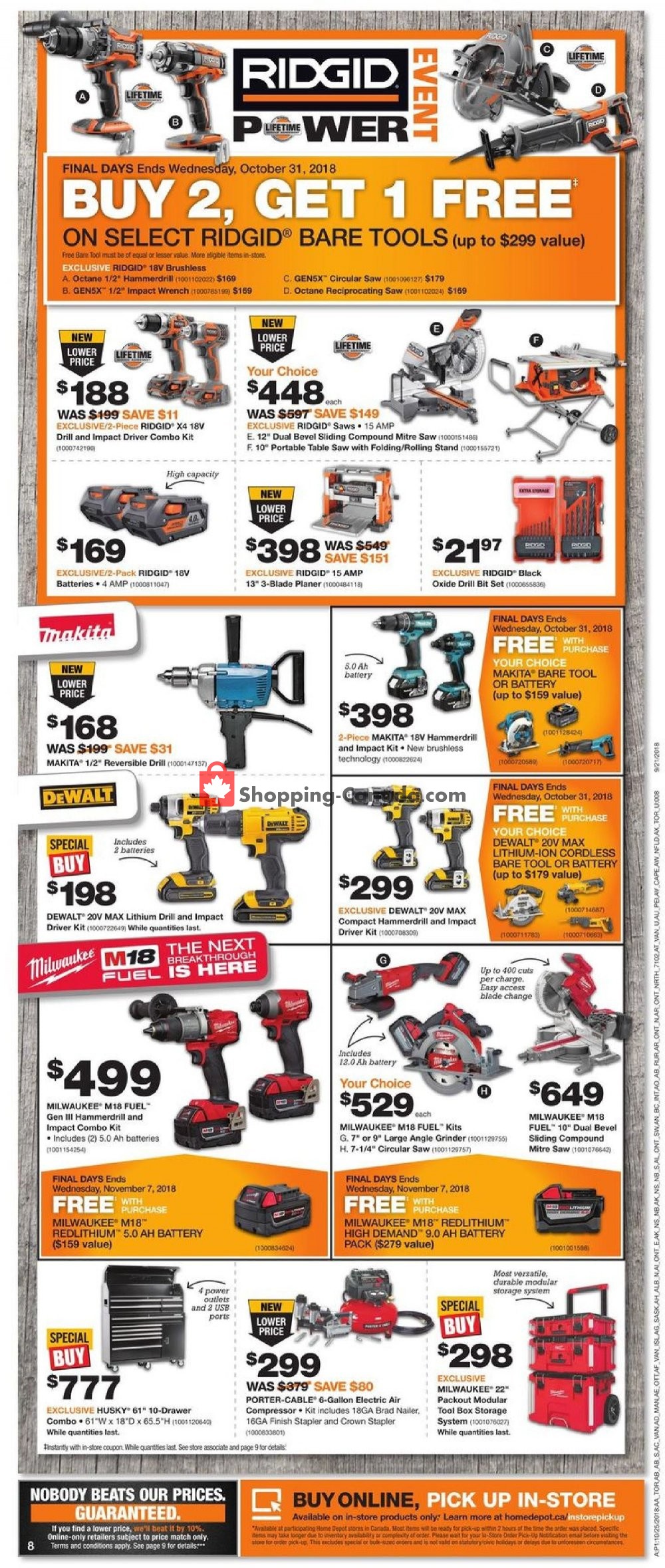 Home Depot flyer from Thursday October 25, 2018 to Wednesday October 31, 2018 - page 15