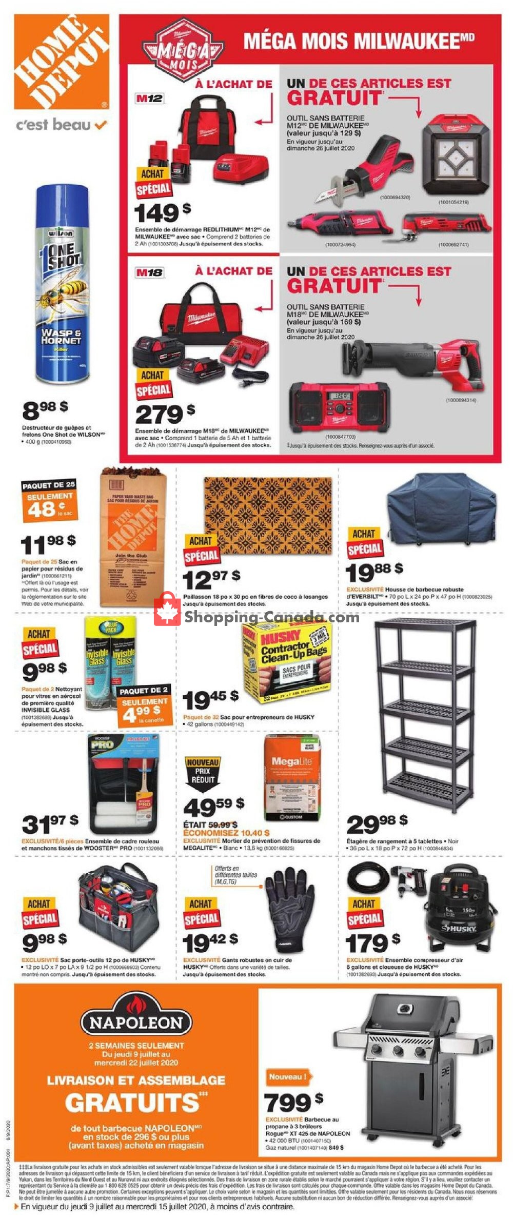 Home Depot flyer from Thursday July 9, 2020 to Wednesday July 15, 2020 - page 1
