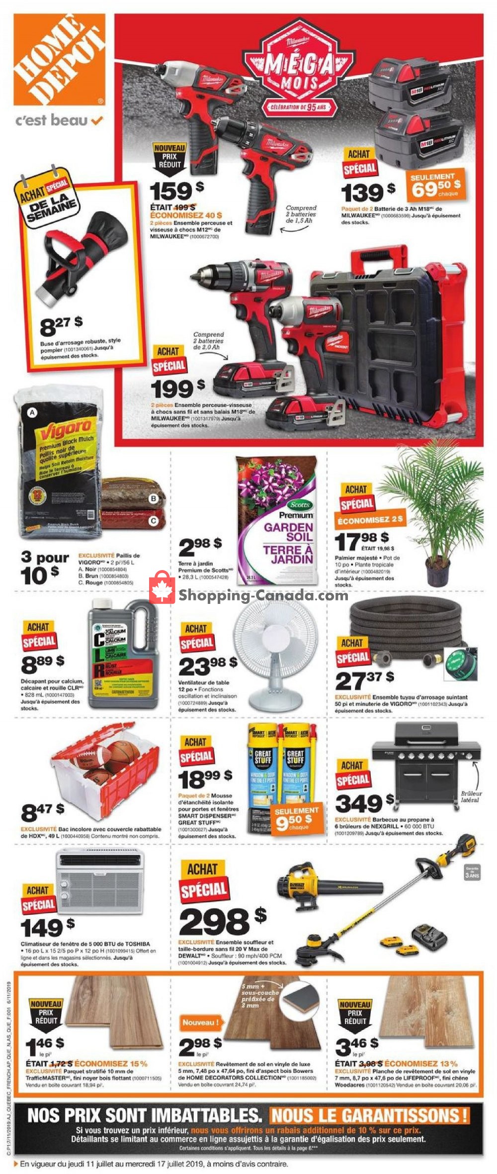 Home Depot flyer from Thursday July 11, 2019 to Wednesday July 17, 2019 - page 1