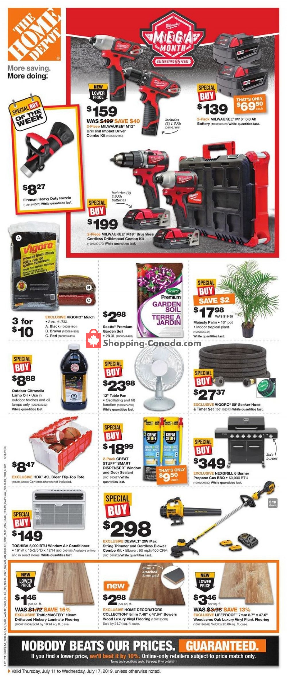 Home Depot flyer from Thursday July 11, 2019 to Wednesday July 17, 2019 - page 1