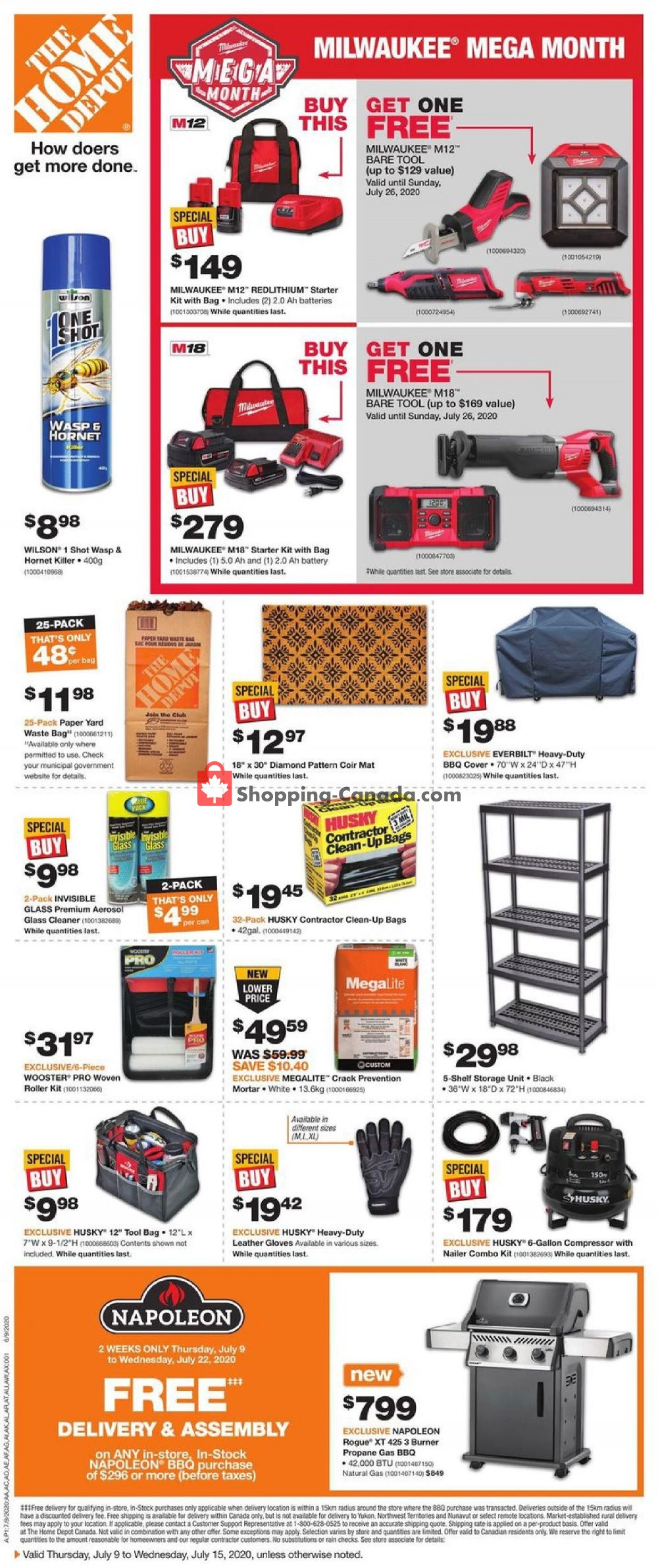 Home Depot flyer from Thursday July 9, 2020 to Wednesday July 15, 2020 - page 1