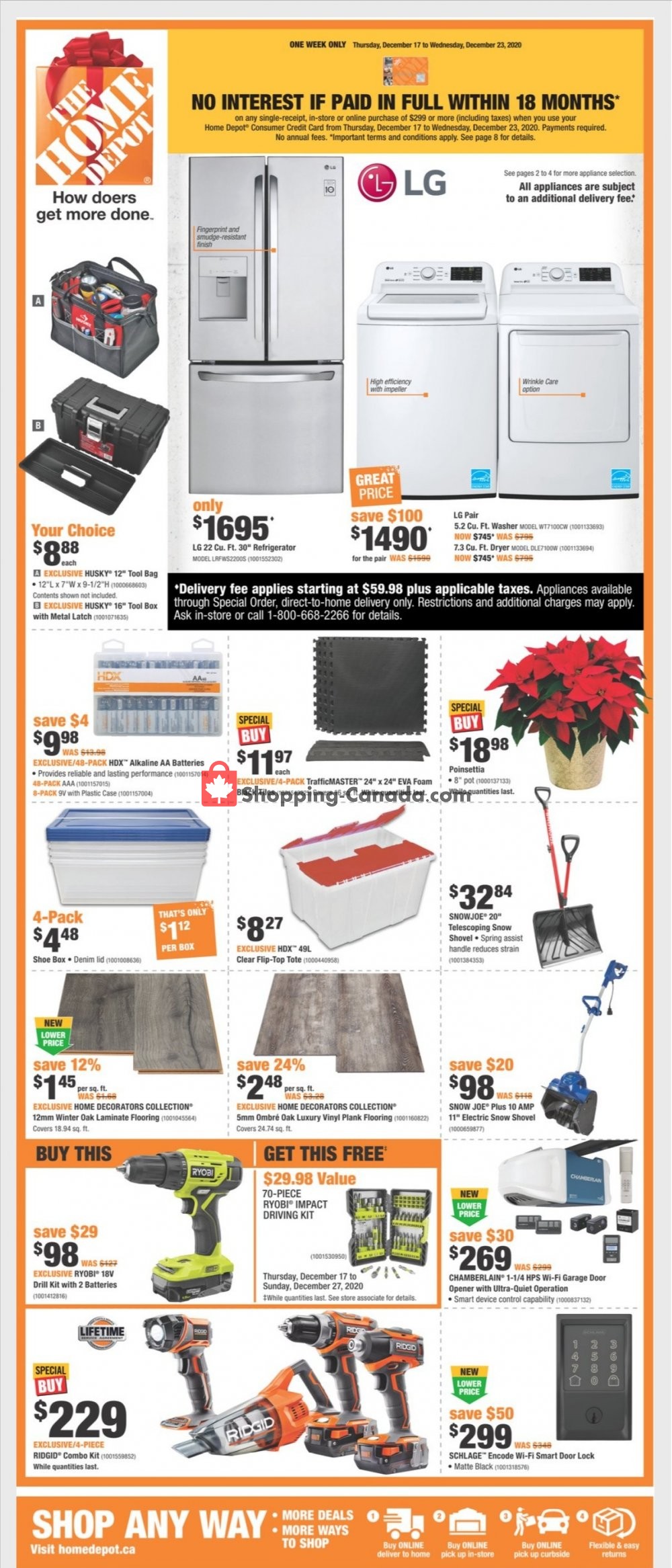 Home Depot flyer from Thursday December 17, 2020 to Thursday December 24, 2020 - page 1