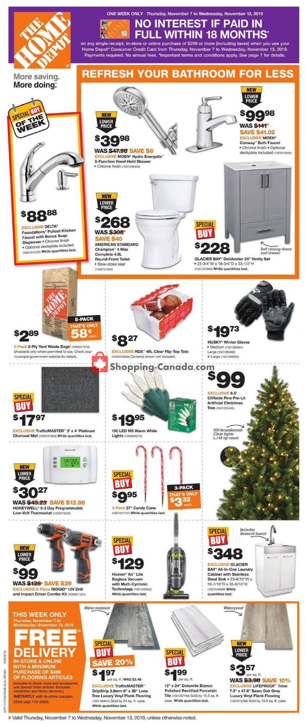 Home Depot flyer from Thursday November 7, 2019 to Wednesday November 13, 2019 - page 1
