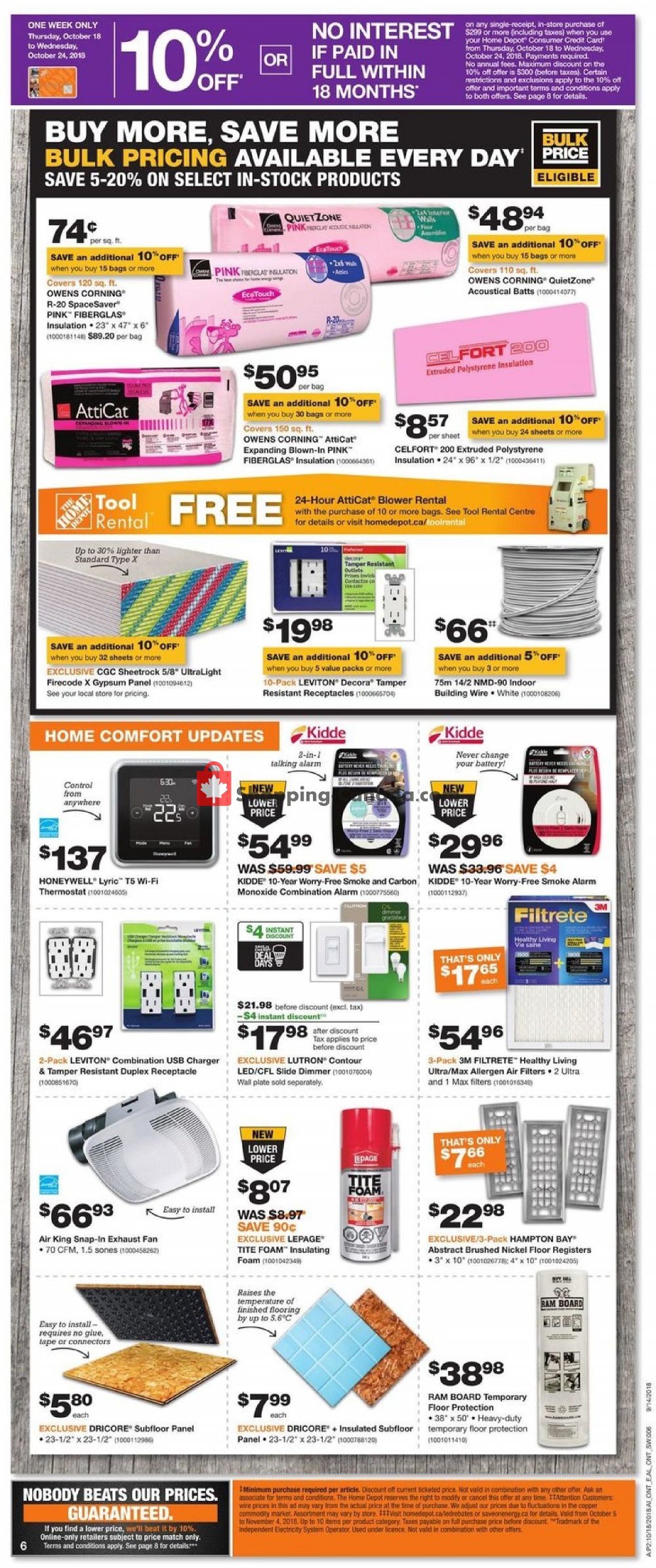 Home Depot flyer from Thursday October 18, 2018 to Wednesday October 24, 2018 - page 10