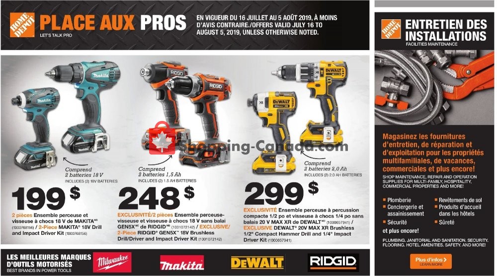 Home Depot flyer from Tuesday July 16, 2019 to Monday August 5, 2019 - page 1