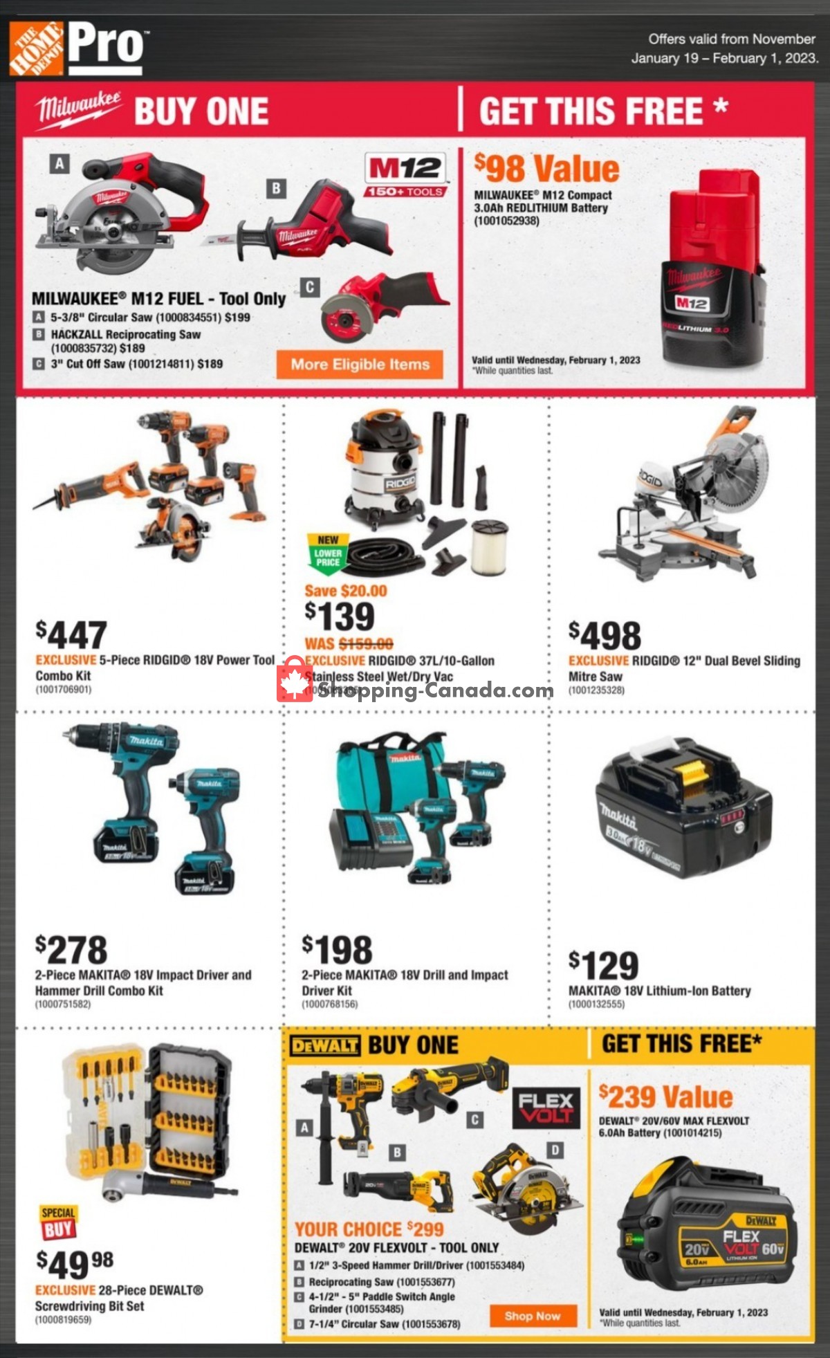 Home Depot flyer from Thursday January 19, 2023 to Wednesday February 1, 2023 - page 1