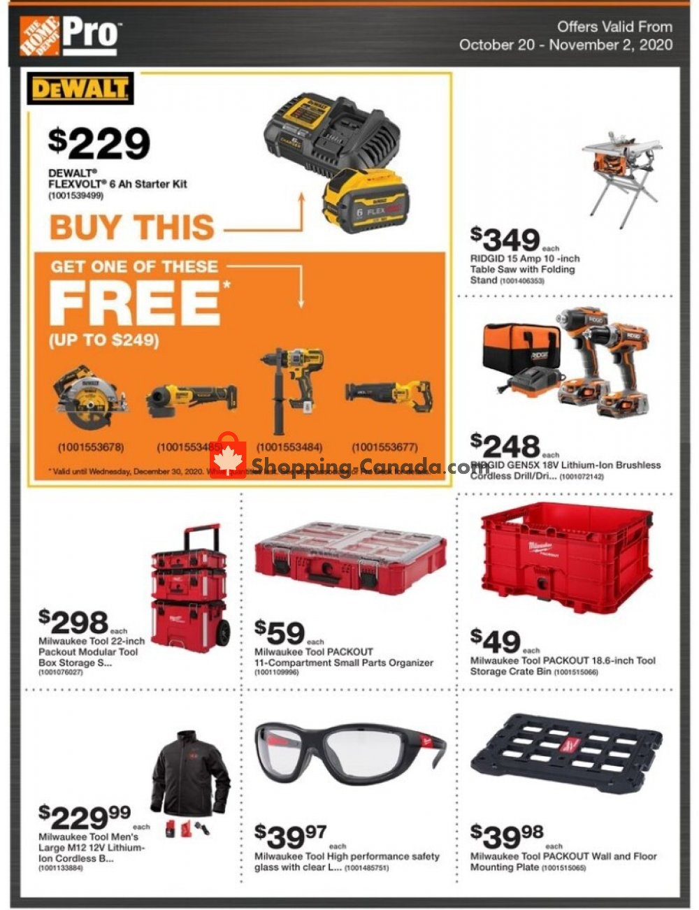 Home Depot Canada, flyer (Pro Offer ON) October 20 November 2