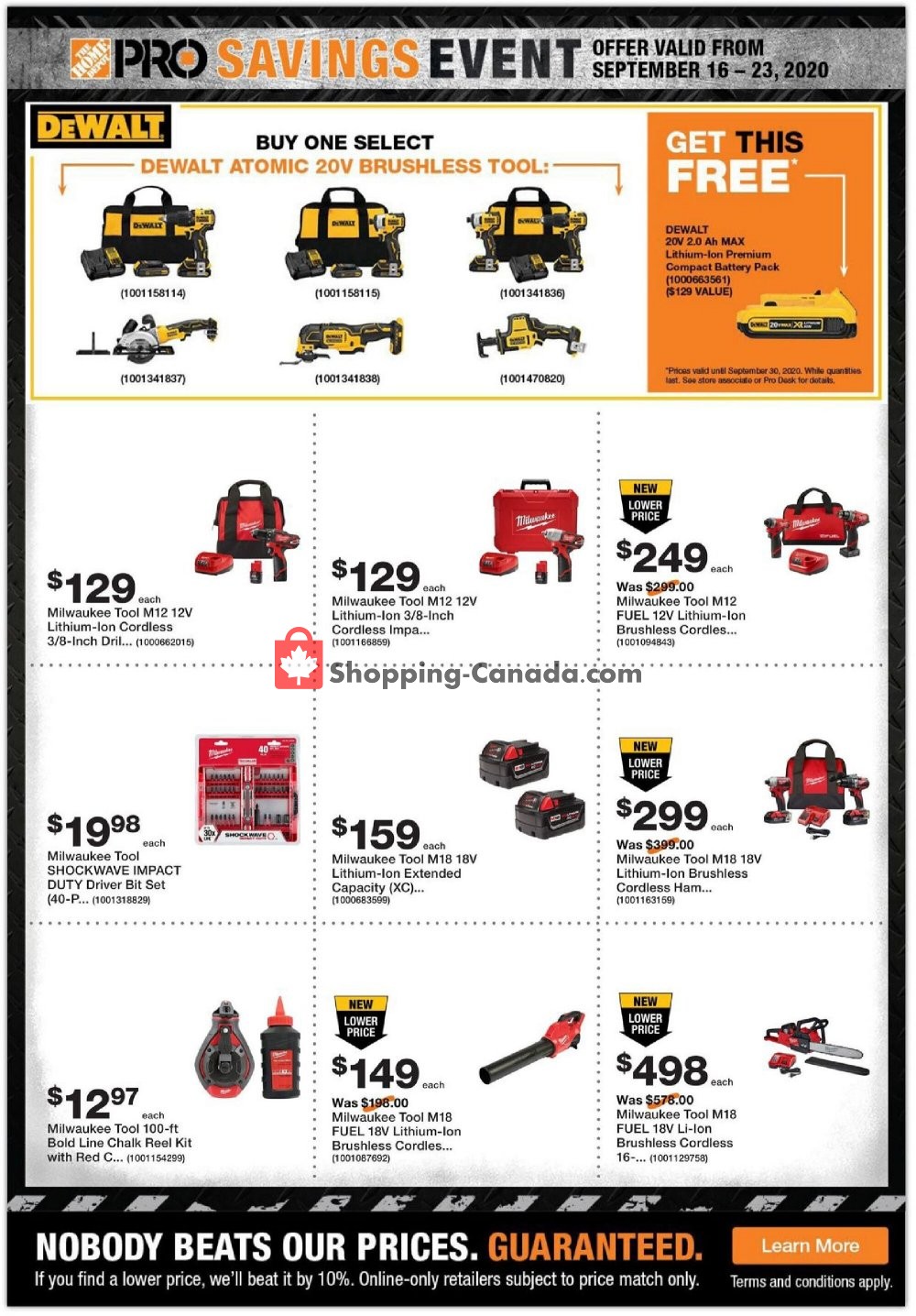 Home Depot Canada, flyer (Pro Savings Event ON) September 16