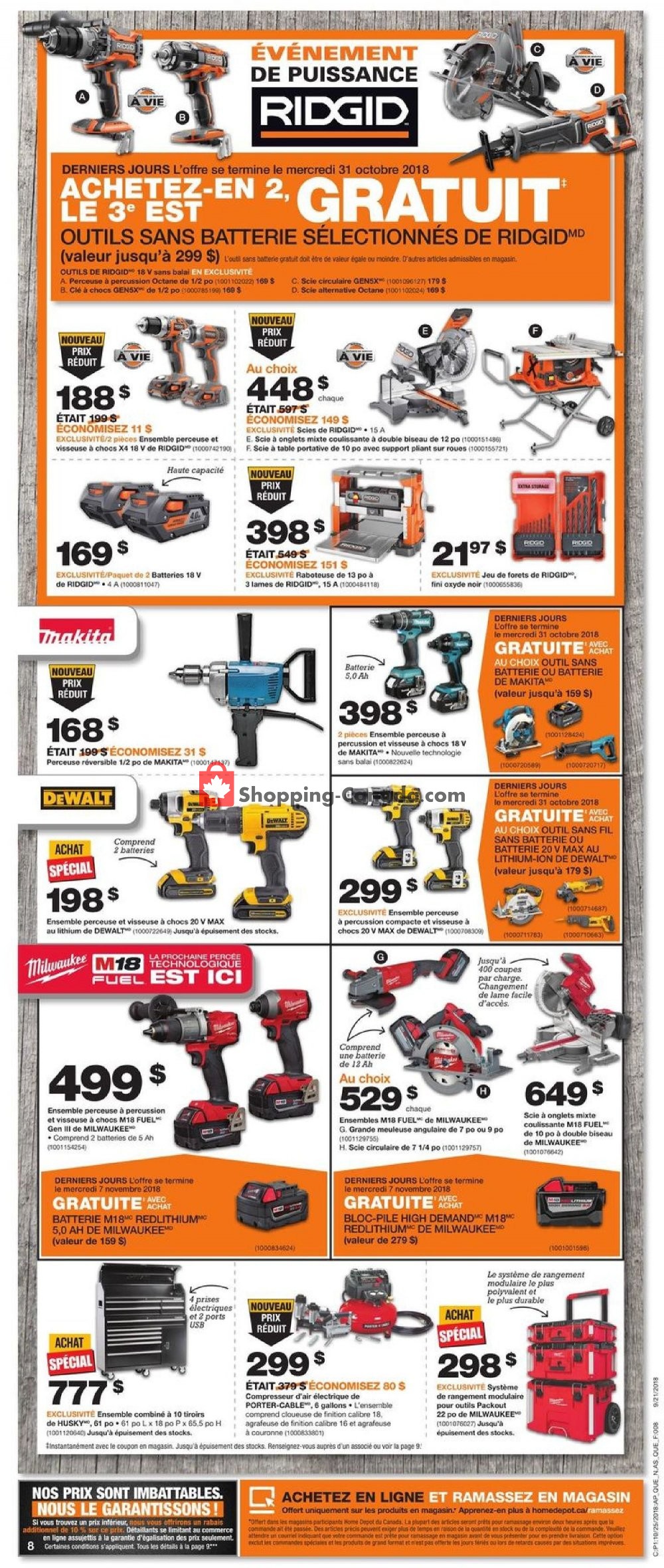 Home Depot flyer from Thursday October 25, 2018 to Wednesday October 31, 2018 - page 11