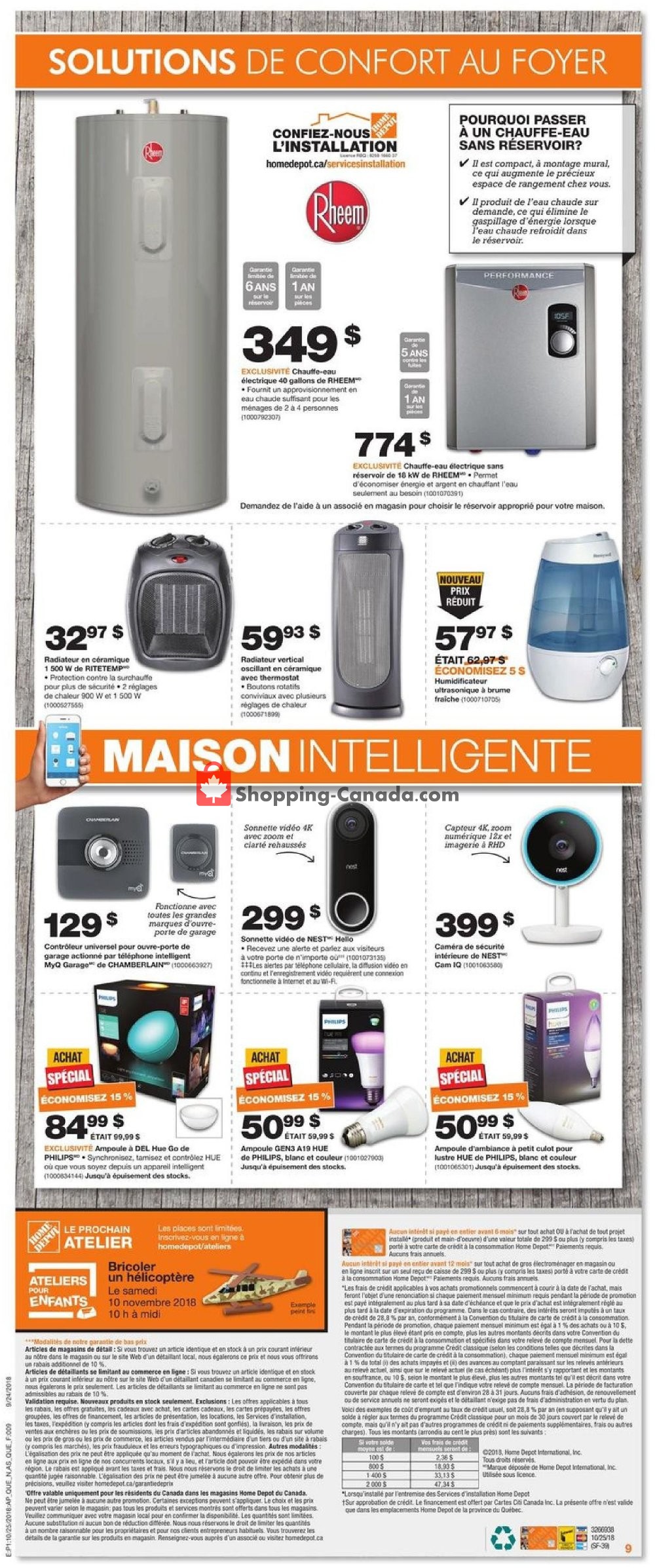 Home Depot flyer from Thursday October 25, 2018 to Wednesday October 31, 2018 - page 12