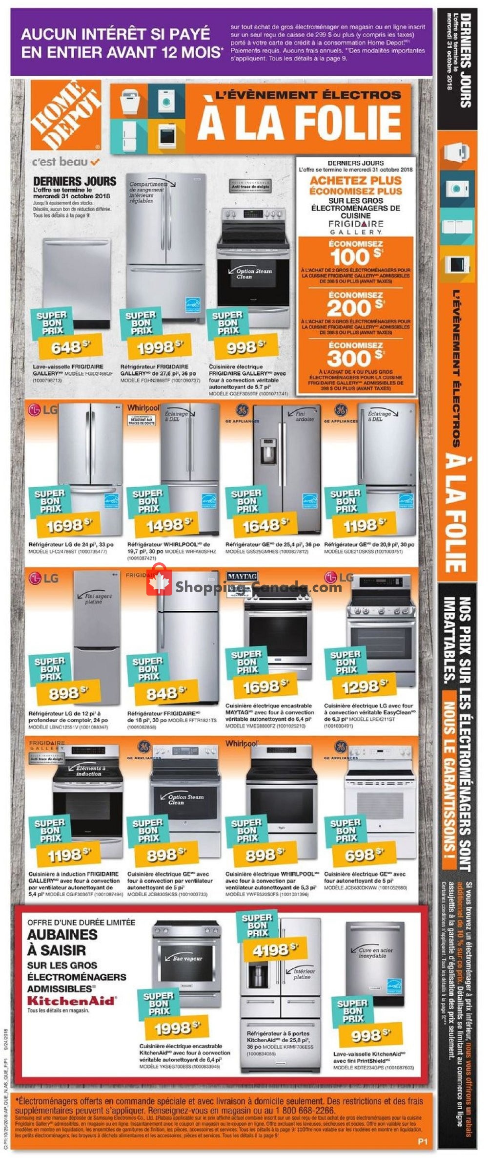 Home Depot flyer from Thursday October 25, 2018 to Wednesday October 31, 2018 - page 3