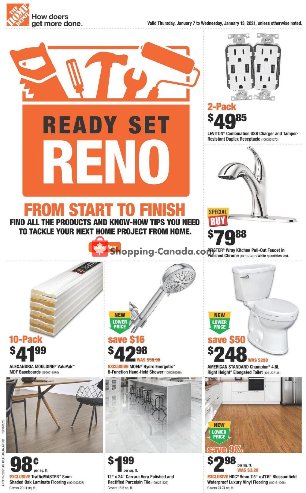 Home Depot Canada, flyer (Ready Set Reno West) January 7 January