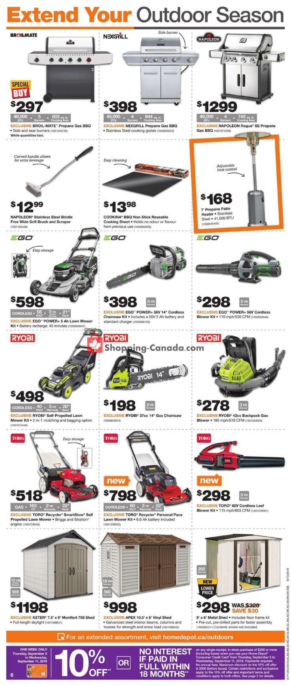Home Depot flyer from Thursday September 5, 2019 to Wednesday September 11, 2019 - page 7