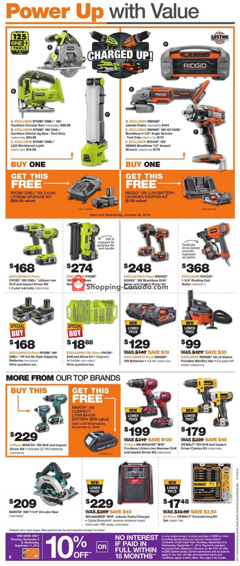 Home Depot flyer from Thursday September 5, 2019 to Wednesday September 11, 2019 - page 9