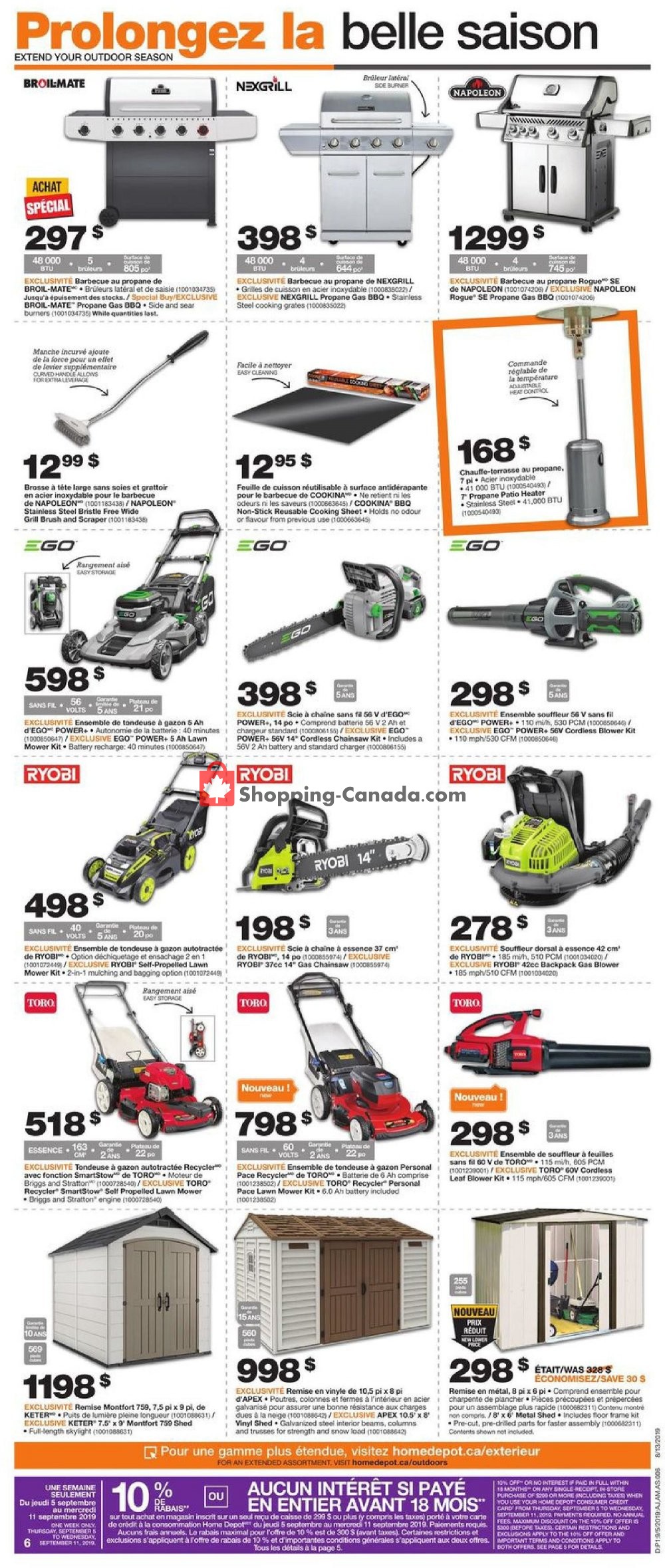 Home Depot flyer from Thursday September 5, 2019 to Wednesday September 11, 2019 - page 7