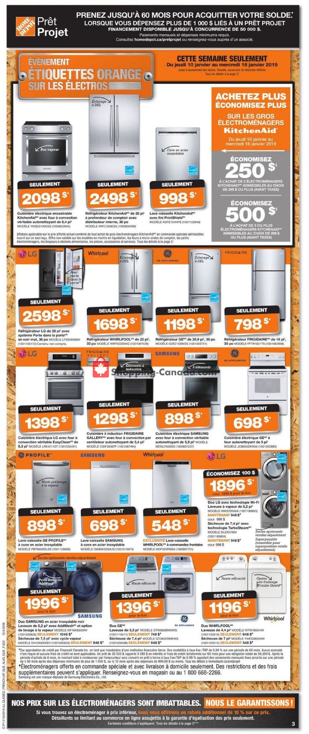 Home Depot flyer from Thursday January 10, 2019 to Wednesday January 16, 2019 - page 3