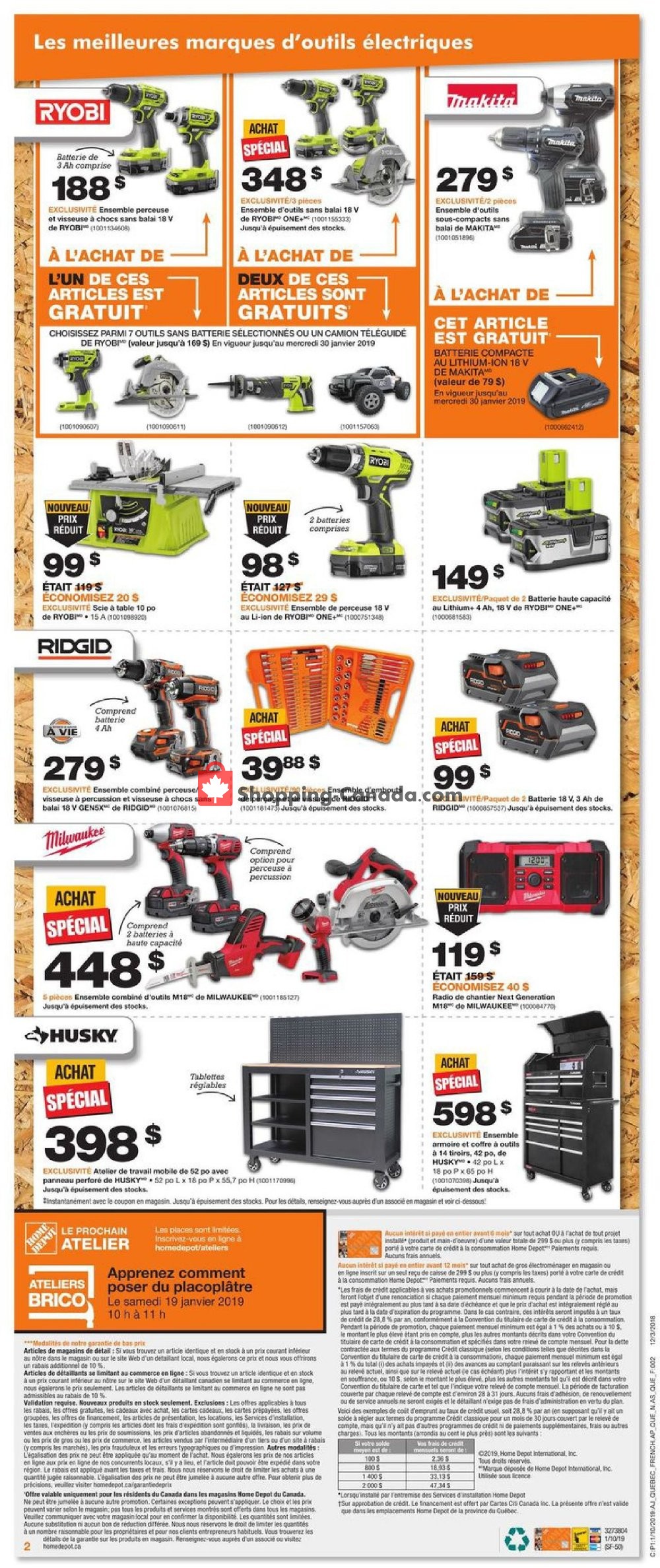 Home Depot flyer from Thursday January 10, 2019 to Wednesday January 16, 2019 - page 4
