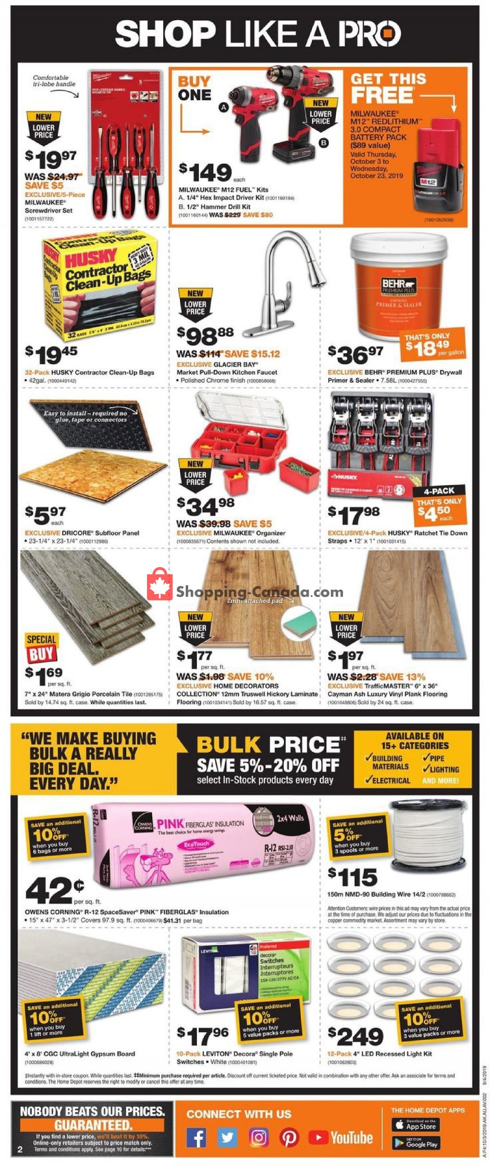 Home Depot flyer from Thursday October 3, 2019 to Wednesday October 9, 2019 - page 2