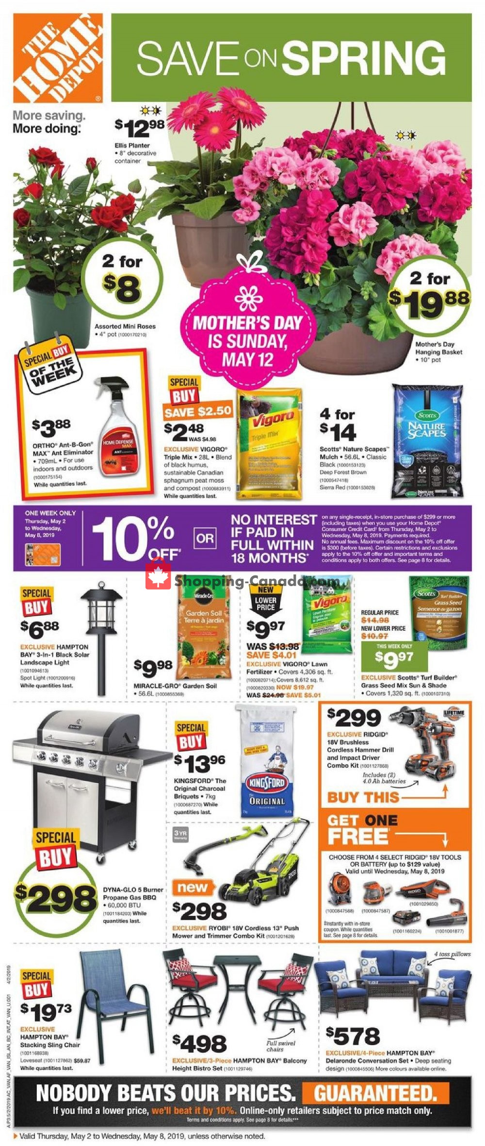 Home Depot flyer from Thursday May 2, 2019 to Wednesday May 8, 2019 - page 1
