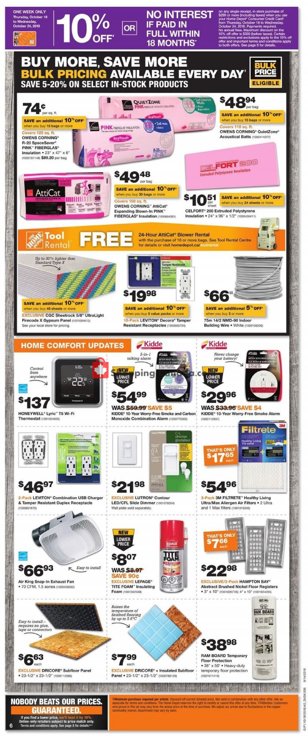Home Depot flyer from Thursday October 18, 2018 to Wednesday October 24, 2018 - page 10