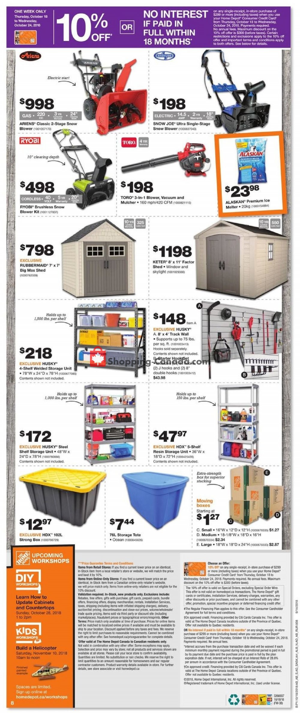 Home Depot flyer from Thursday October 18, 2018 to Wednesday October 24, 2018 - page 13