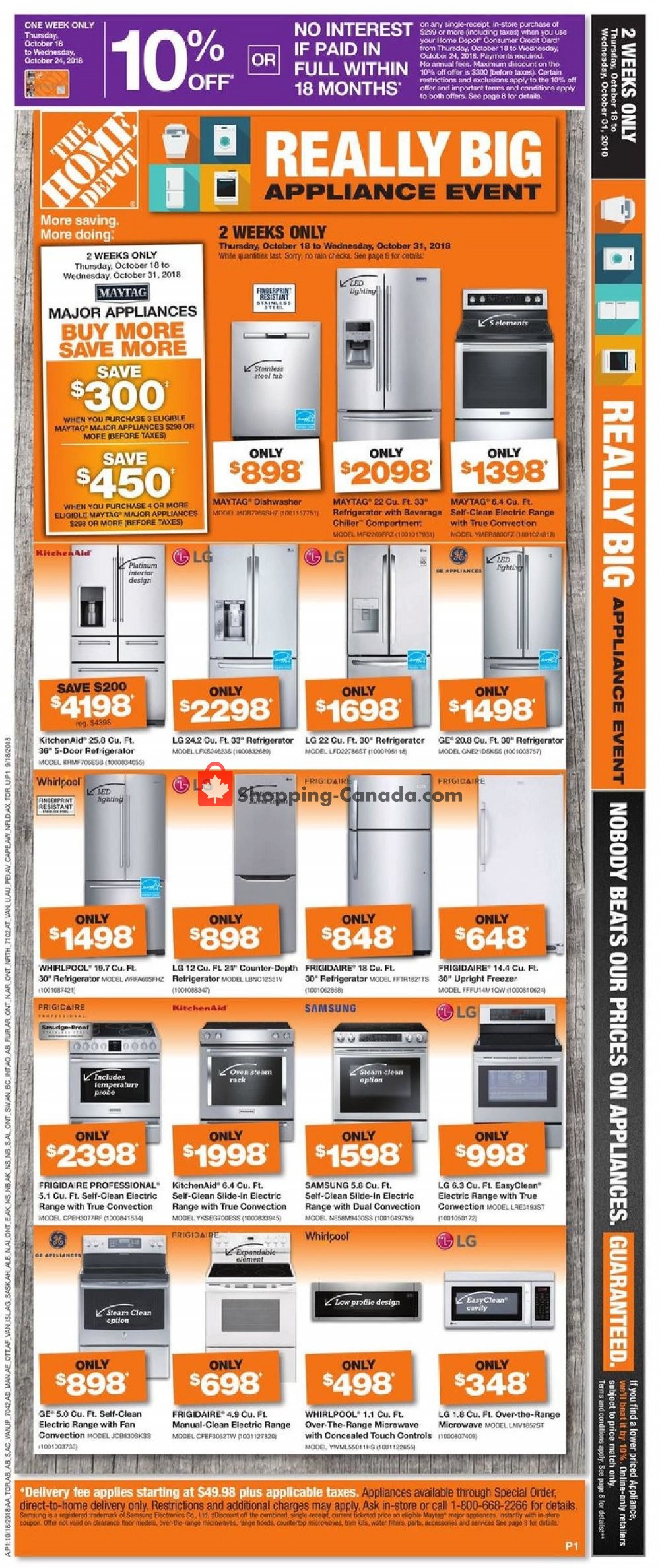 Home Depot flyer from Thursday October 18, 2018 to Wednesday October 24, 2018 - page 16