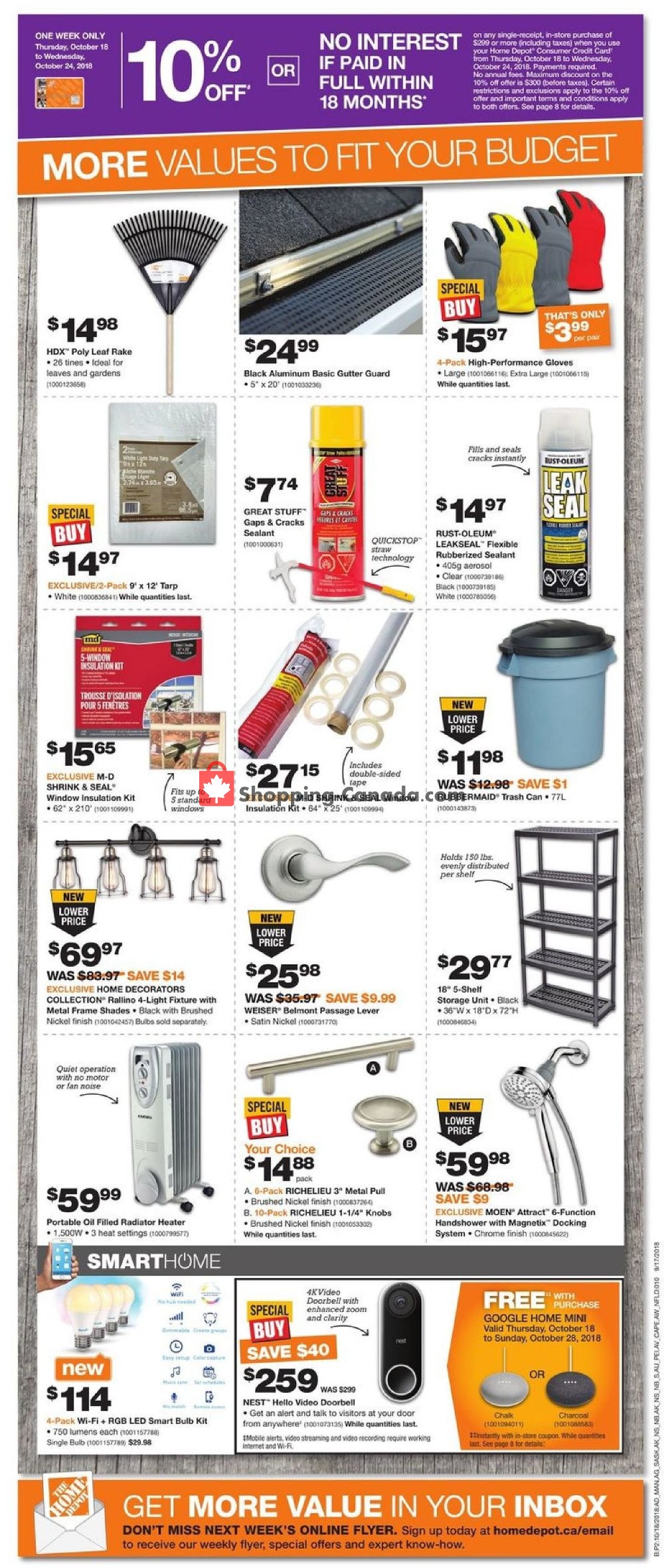 Home Depot flyer from Thursday October 18, 2018 to Wednesday October 24, 2018 - page 2